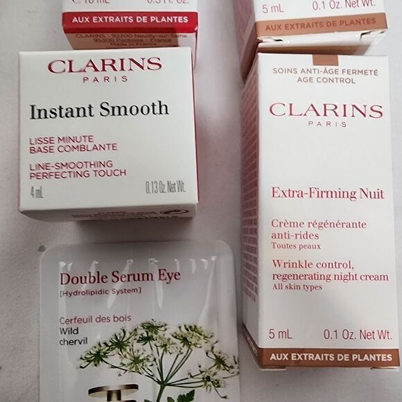 Clarins Skin Care Trial Set Gift Minis Serum Firming Smooth Cleansing Oil Wrinkl - Picture 7 of 7